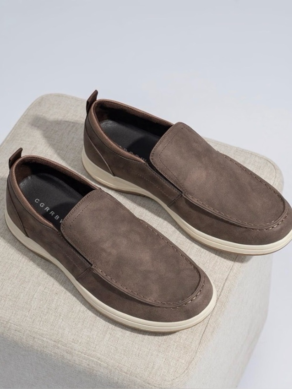 Men's Brown Slip-On Suede Loafers by